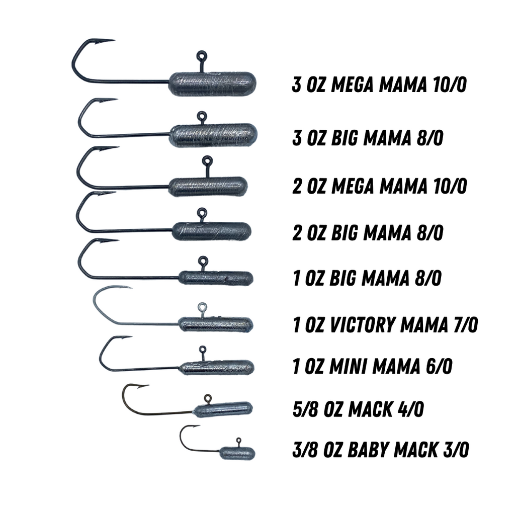 2 oz Mega Mama (VMC 10/0) Jig Head (2 pack) – Send It Outdoors