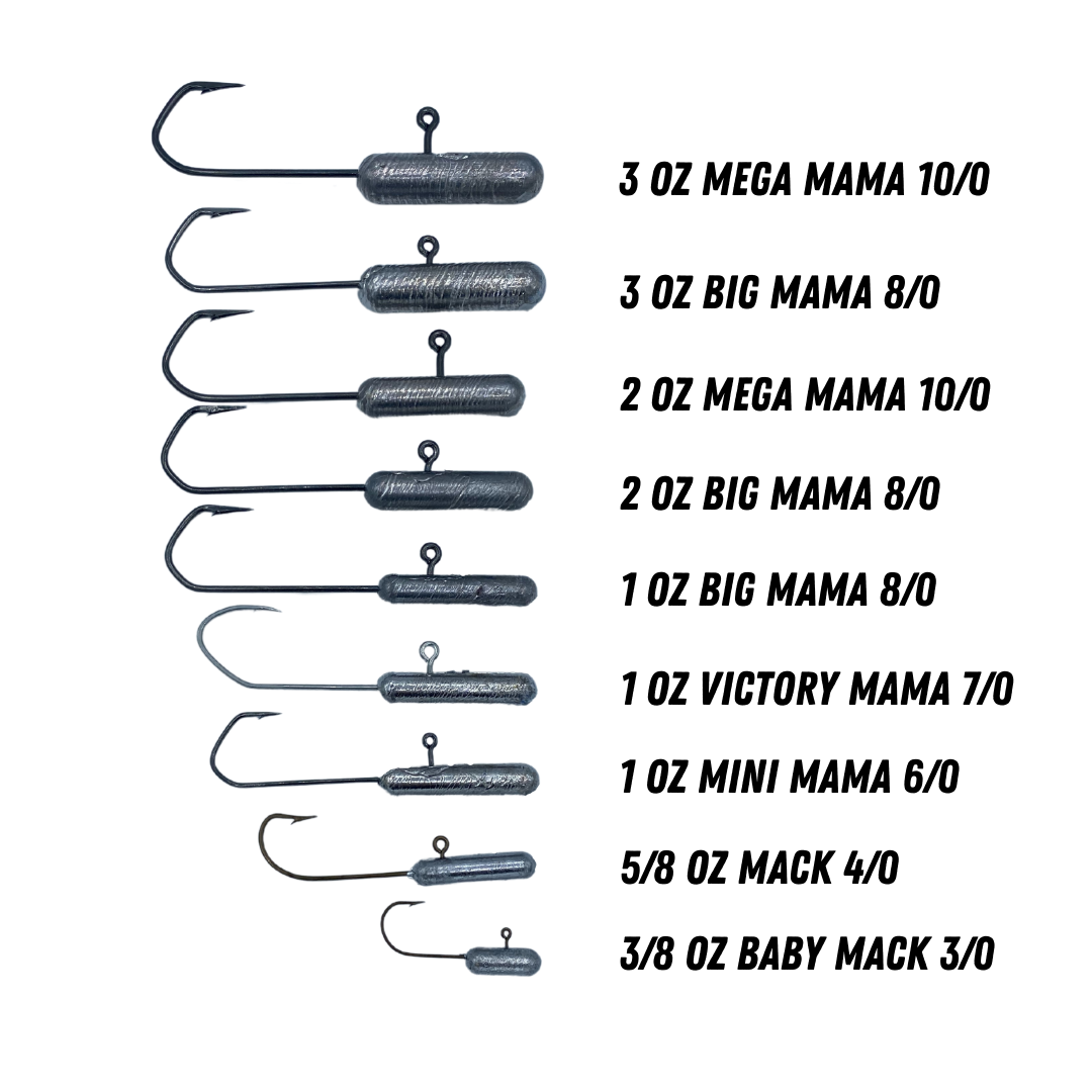 3 oz Mega Mama (VMC 10/0) Jig Head (2 pack)